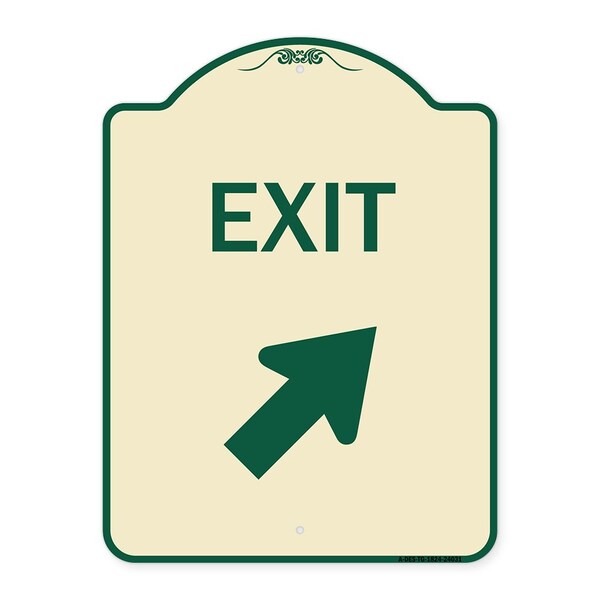 Signmission Exit Exit with Right Arrow Heavy-Gauge Aluminum Architectural Sign, 24" H, 18" L, TG-1824-24031 A-DES-TG-1824-24031 - main
